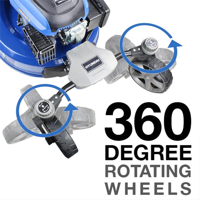 Hyundai 20" Petrol Lawn Mower Zero Turn - Electric Start- Self Prop 173cc Steel Deck - HYM510SPEZ