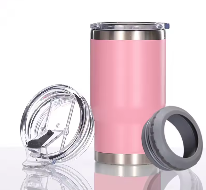 4-in-1 Insulated Travel Mug & Can Cooler – Fits 355ml Cans, Bottles & More, all season ready