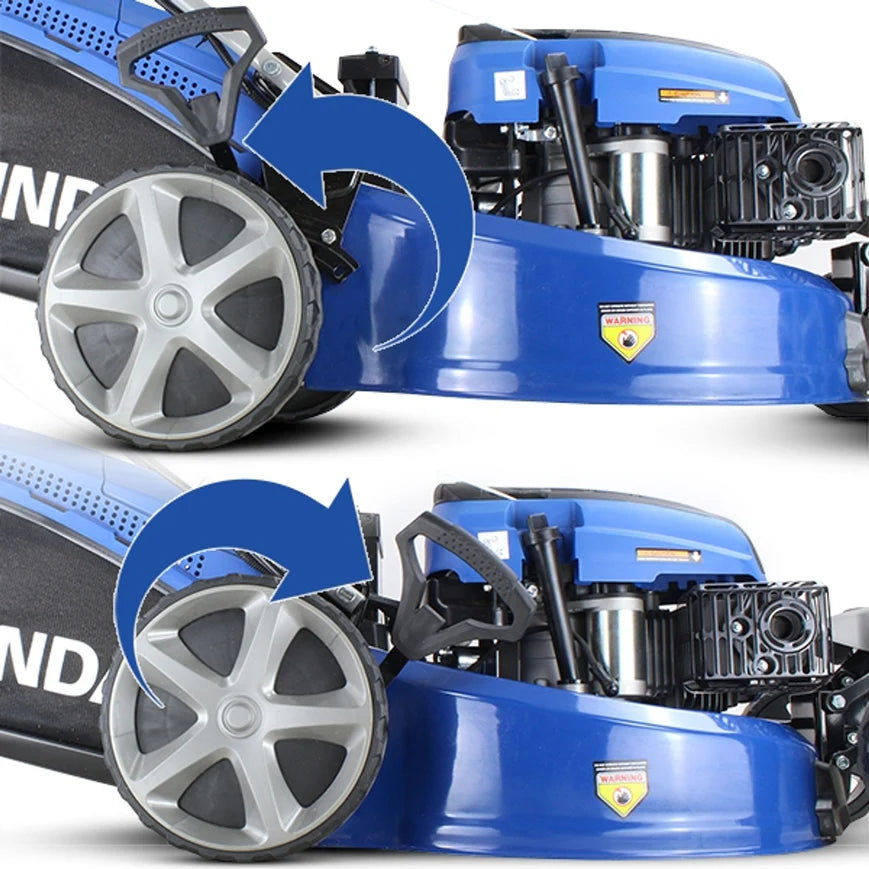 Hyundai 20" Petrol Lawn Mower Zero Turn - Electric Start- Self Prop 173cc Steel Deck - HYM510SPEZ