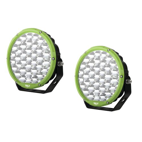 2 x 9" RND LED DRIVING LAMP DRIVNG BEAM 9-36V 160W 37 LED GREEN 15,600Lms - HU9634GK