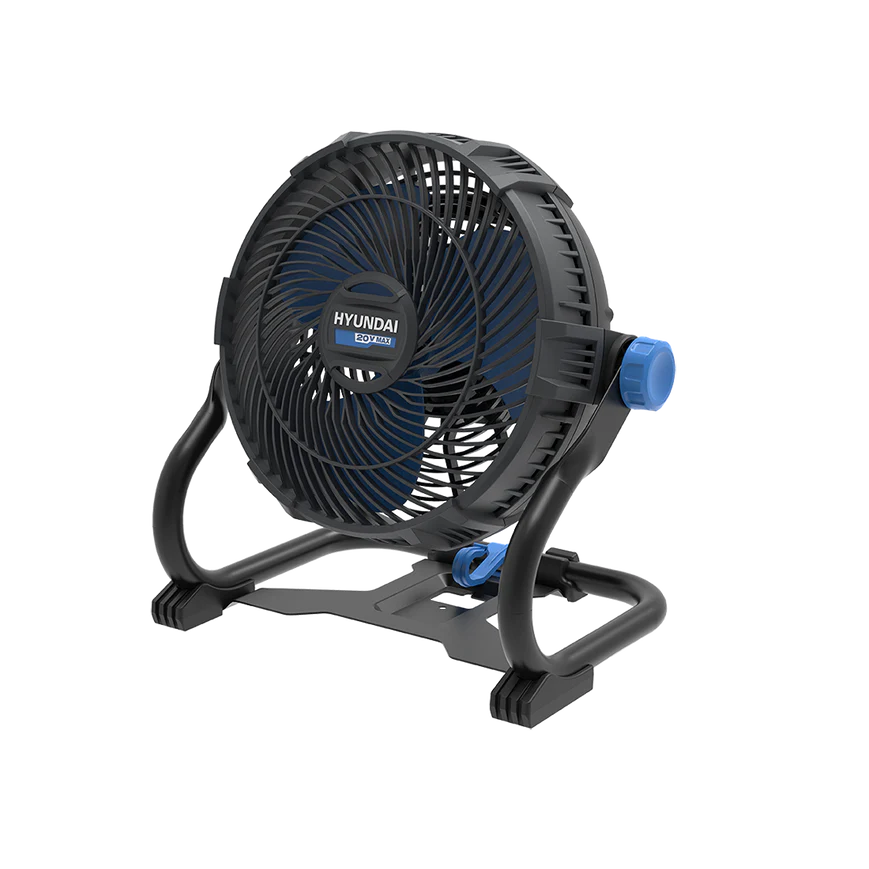 Hyundai 20V Cordless Camping & Job Site Fan – 360° Adjustable Head, Wall-Mountable – SKIN ONLY - JF20S