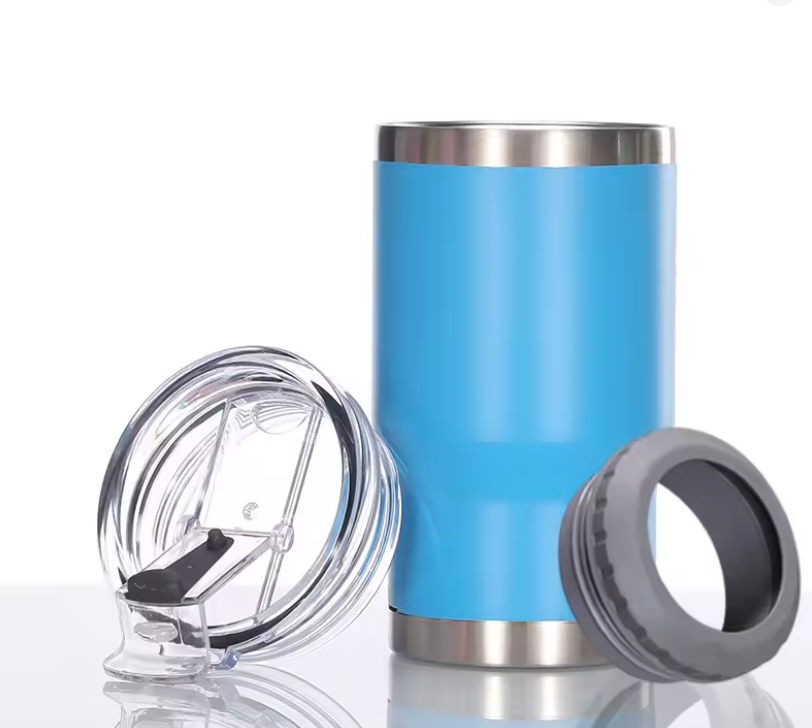 4-in-1 Insulated Travel Mug & Can Cooler – Fits 355ml Cans, Bottles & More, all season ready