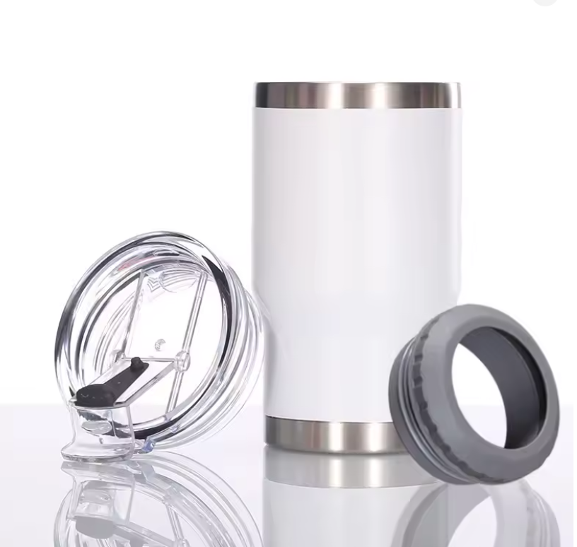 4-in-1 Insulated Travel Mug & Can Cooler – Fits 355ml Cans, Bottles & More, all season ready