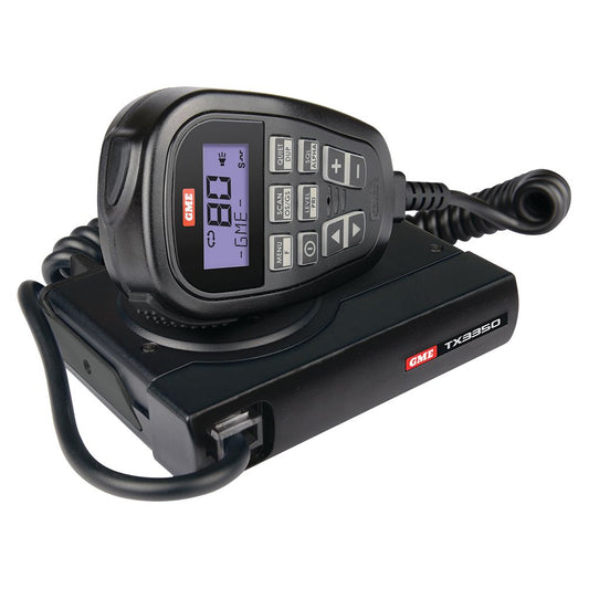 GME UHF CB RADIO 80 CHANNEL 5WATT SUPER COMPCT TRANSCEIVER LCD SOUNDPATH MICROPHONE - TX3350
