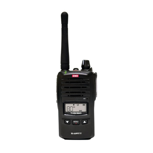 5-WATT 80 CHANNEL COMPACT HANDHELD UHF CB RADIO BASE UNIT 3 YEARS WARRANTY GME - TX6165XO