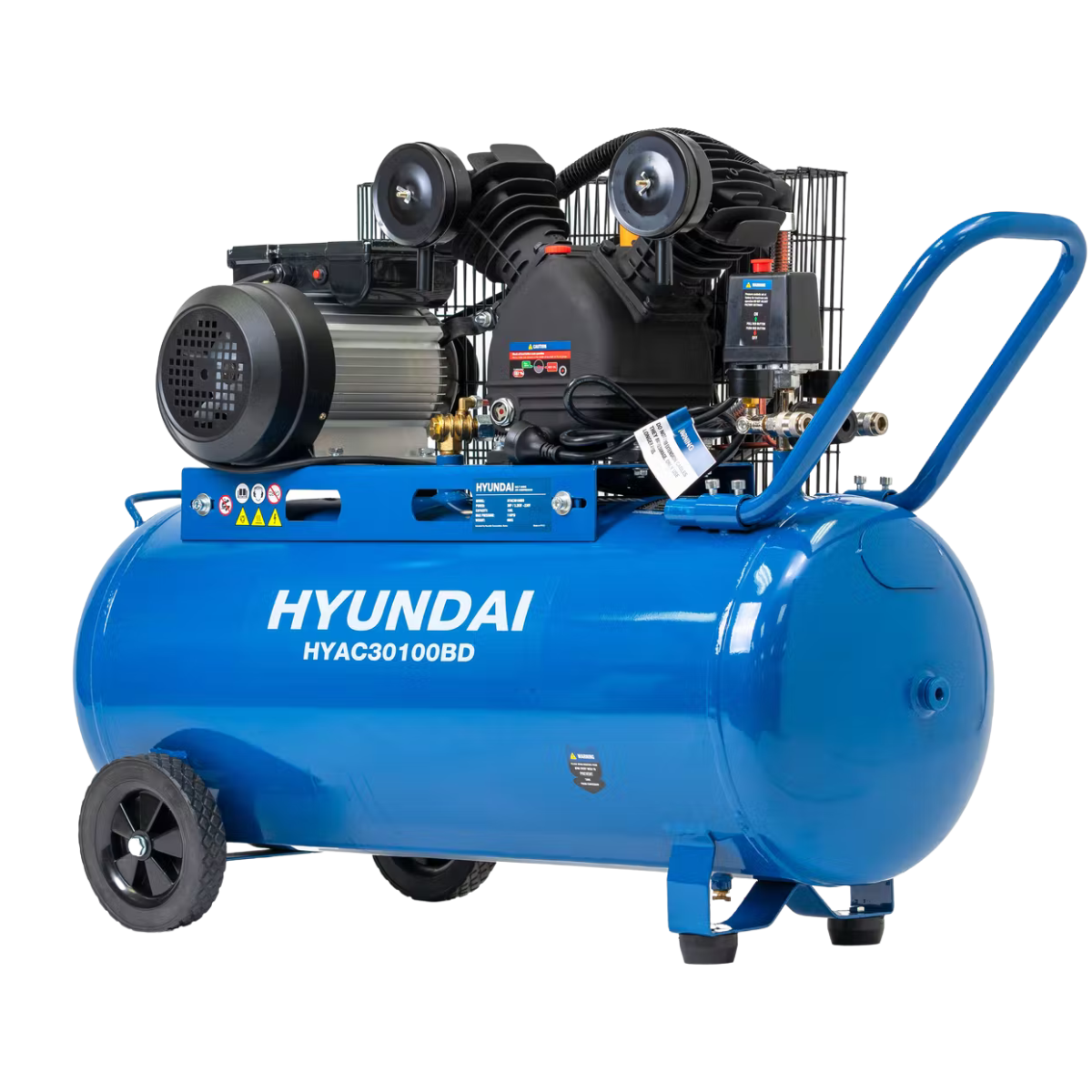Hyundai 3HP Portable Air Compressor 314L/min Electric Belt Drive - HYAC30100BD