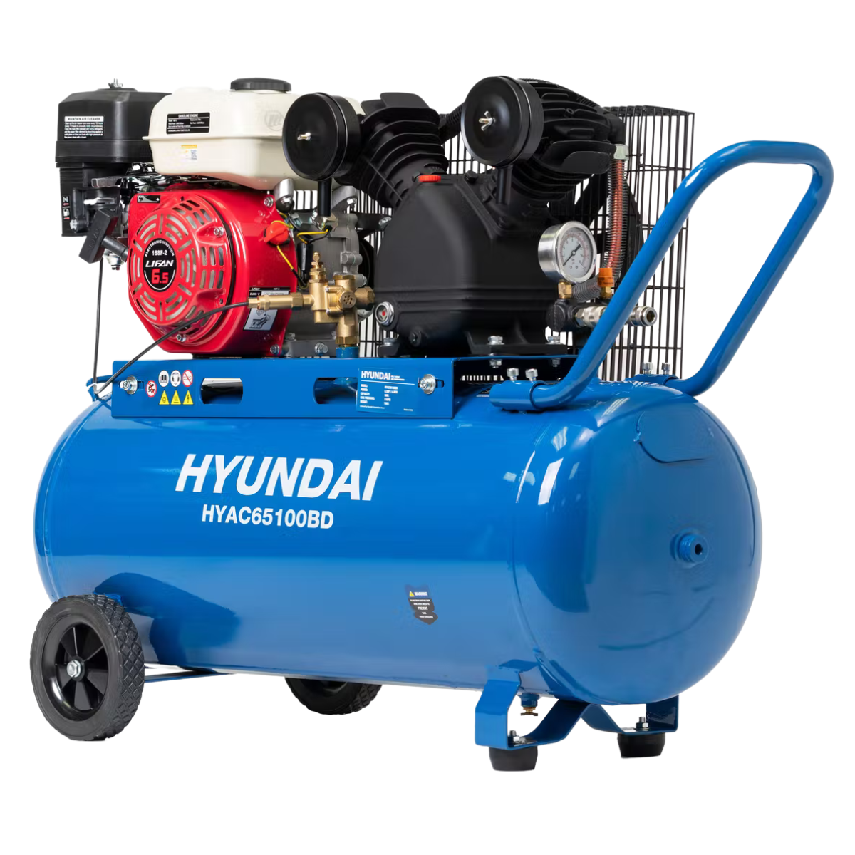 Hyundai 6.5HP Petrol 116psi Portable Air Compressor 312L/min - HYAC65100BD