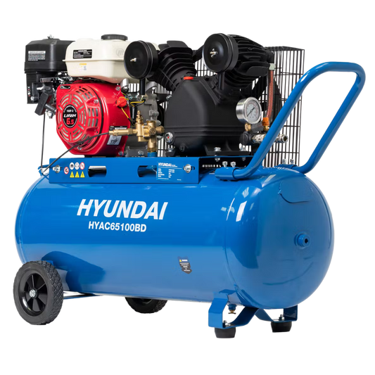 Hyundai 6.5HP Petrol 116psi Portable Air Compressor 312L/min - HYAC65100BD