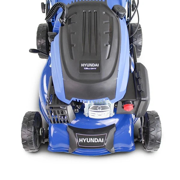 Hyundai 17" Petrol Lawn Mower - Push 139cc Steel Deck HYM42P-B